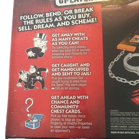 Monopoly Cheaters Addition Game SEALED Hasbro 2-6 Players 8+ Property Trading - Picture 7 of 8